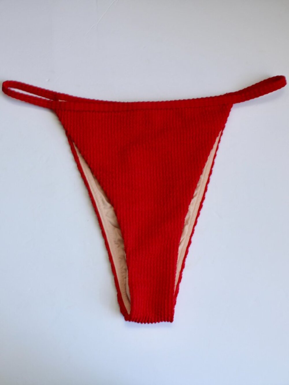 Loverbird Red Carmen Scrunch High Cut Bikini Bottom Red Size Medium NWT - Picture 4 of 7